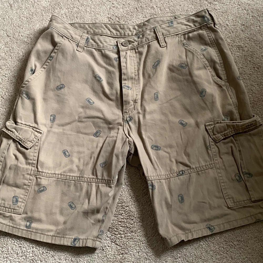 Beer can cargo shorts